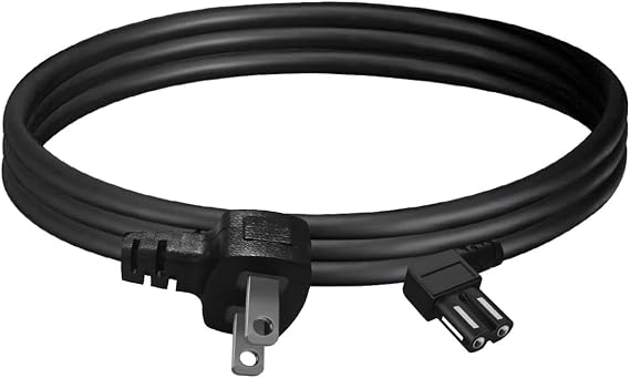 BRENDAZ Right Angle TV Power Cable Angled 2 Slot Cord Compatible for Samsung LG, Vizio, Philips, Roku LED Flat TV, 125V at 10A. (5-Feet)