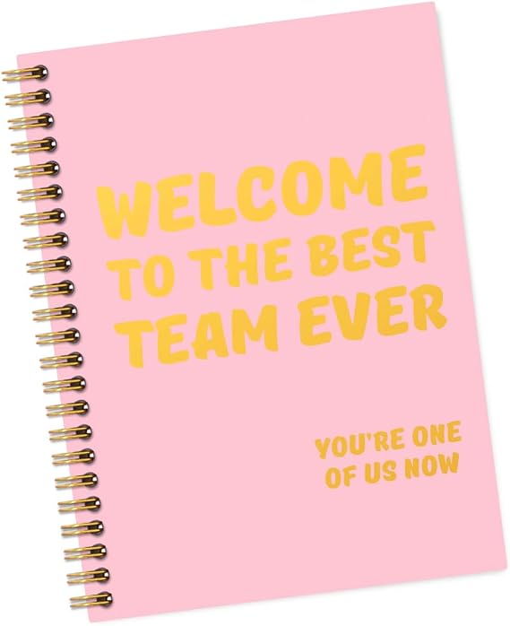 Welcome to The Best Team Ever 160 Blank Pages Pink Spiral Notebook, New Hire Gifts for Colleague, Teamwork Gifts for Coworker, New Job Gifts for Employee, Team Member Gifts for Staff H