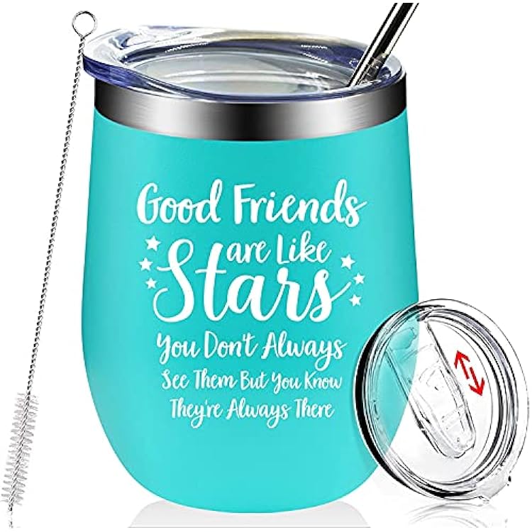 BIRGILT Best Friend Gift - Funny Best Friend Birthday Gifts - Christmas Friendship Present Idea for Women, Men, Sister, Coworker, Roommate, BFF, Female, Lady, Her - 12oz Insulated Wine Tumbler Cup