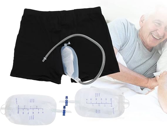 Urinal Reusable Male Male Urinal Bag Pee Bag Portable Wearable Men's Urinal Elastic Waistband Toilet Elastic Waistband Urine Replacement Collector (M)