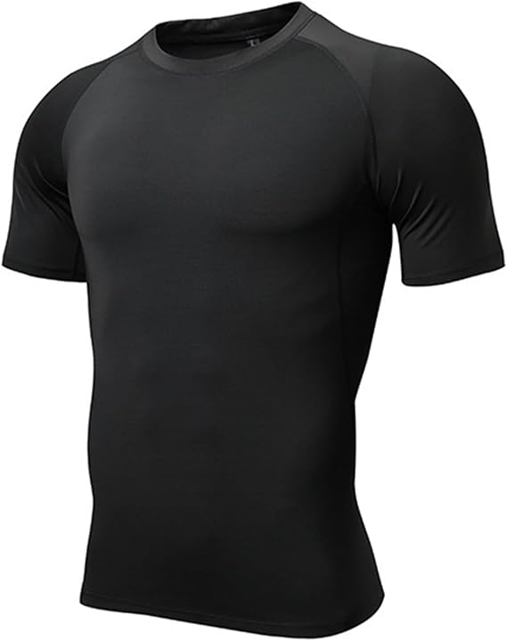 Compression Shirts for Men Short Sleeve Baseball Jersey T-Shirts Trendy Color Block Raglan Shirt BaseLayer Undershirts