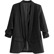 Niiyyjj Women's Pleated Sleeve Blazer Office Jacket Work Suit Coat for Business Casual Professional Wear