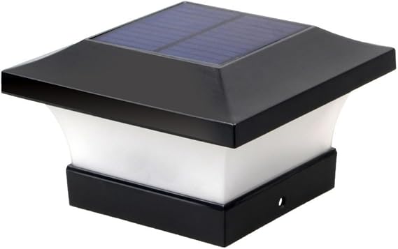 Solar Post Lights, Waterproof Outdoor Solar Post Cap Lights for 15 X 15 Wooden Posts, 6000K White LED Lighting, Deck, Patio Garden Decor or Fence(1 Pack)