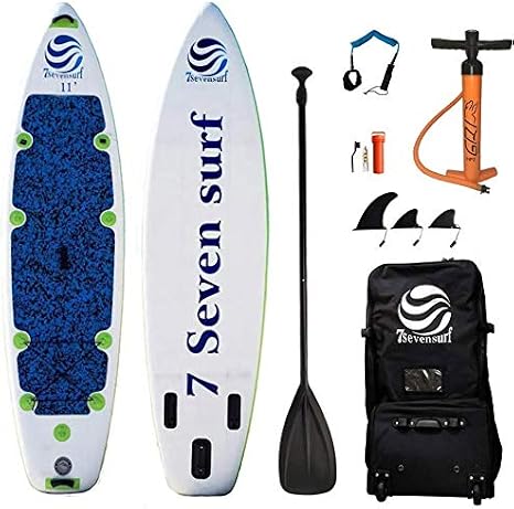 7sevensurf Stand Up Paddle Board, High Strength, 4 Layer Construction, 3D PVC Strap System