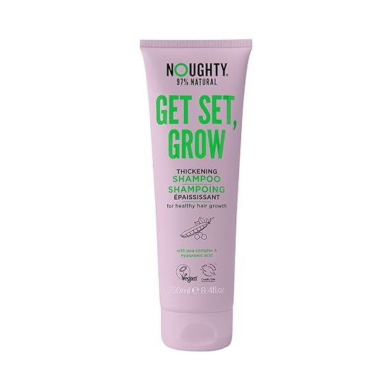 Noughty Get Set, Grow Hair Growth Shampoo Vegan Thickening Regrowth Repair Volumizing Hair Products No Sulfates No Parabens with Pea and Coffee Extract, 250 ml, 8.4 fl oz