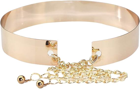 Womens Fashion Metal Waist Belt Mirror Plate Waistband Belt Chain Dress Decorated Skinny Waist Belt