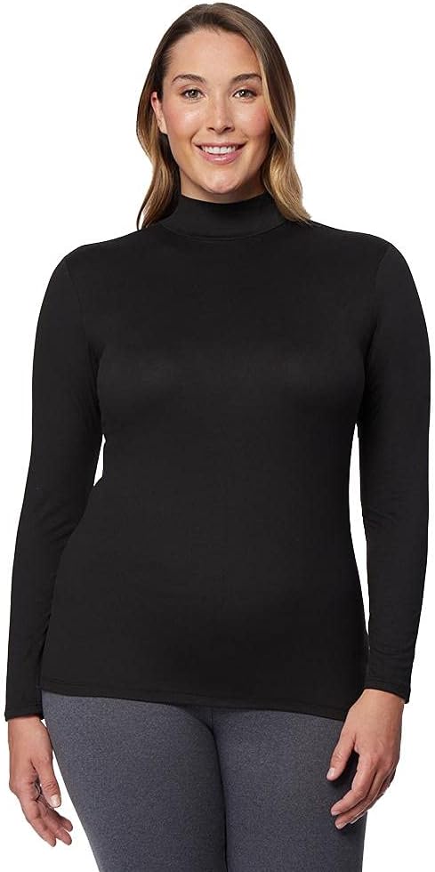32 Degrees Heat Womens Ultra Soft Thermal Lightweight Baselayer Mock Neck Long Sleeve Top