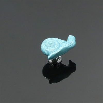 Cabinet Handles Ceramic Handles, Bedroom Pastoral Ceramic Handles, Colorful Round Handles Blue Snail