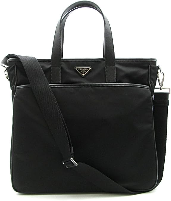 Prada Re-Nylon Tote Bag Black Nylon and Saffiano Leather 2VG033