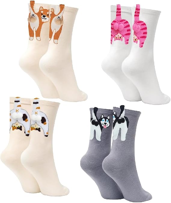 Cute cat balls socks, novelty fun animal socks cute fun gift for cat lovers for Women Men