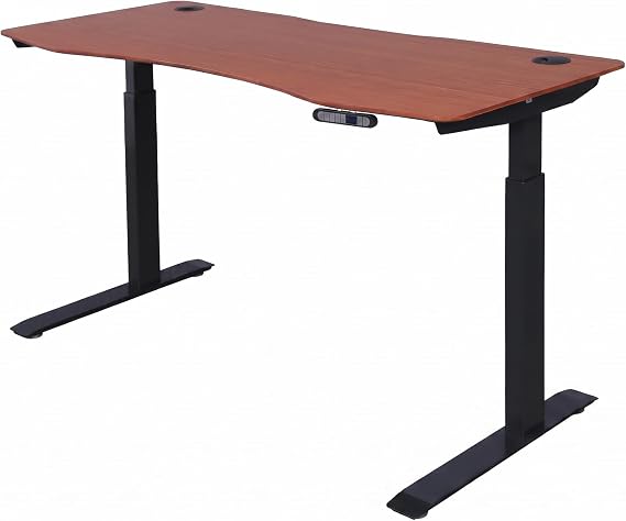 ApexDesk Elite Pro Series 60" x 27" Electric Height Adjustable Stand up Desk, Sit Stand Home Office Desk, Computer Desk - Curved Bamboo