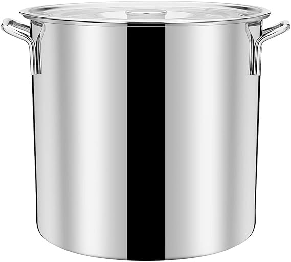 Deep Induction Stock Pot with Stainless Steel Lid, Stainless Steel Cooking Pot for Brewing Maple Syrup Large Stock Pot Cookware,35 * 35cm,35 * 35cm(30 * 30cm)