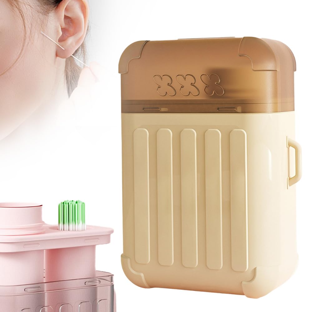 Ear Hole Ear Care Kit, 2025 Upgrade Earrings Hole Cleaner 240Pcs Ear Piercing Hole Cleaner Floss Kit, Piercing Cleaner with 10ml Cleaning Solution for Women Men Yellow