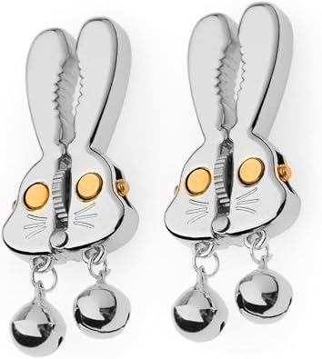 Rabbit Body Clamps Clip for Women Stainless Steel Adjustable Nipple Clamps Non-Piercing Nipple Body Faux Body Jewelry