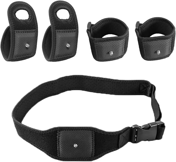 5 PCS Full Body Tracking Straps Set, Waist Belt + Wrist & Palm Straps Compatible with HTC Vive Tracker 1.0/2.0/3.0, Self-Tracking & Tundra Tracker, Adjustable Non-Slip VR Accessory for VRChat SteamVR