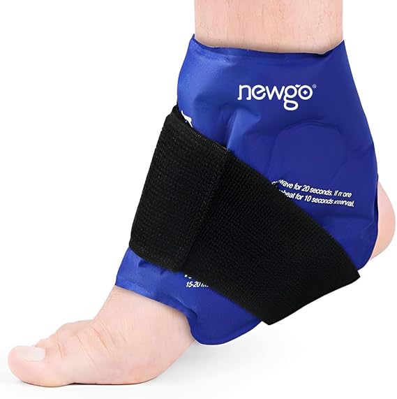 NEWGO Ankle Ice Wrap Reusable Cold Pack for Swelling & Post-Surgery