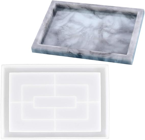 Silicone Tray Resin Molds with Edges for Resin Making Large Resin Molds for DIY Jewelry Holder&Decorative Tray (MJ-DTP1)
