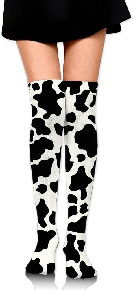 Knee High Socks Cow Print Women's Work Athletic Over Thigh High Long Stockings
