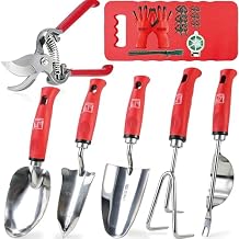 Wellmax 12-Piece Heavy-Duty Garden Tools Set with Bonus Accessories Heavy Duty Garden Tools with Non-Slip Rubber Grip, Perfect for Digging, Weeding, Pruning & Planting