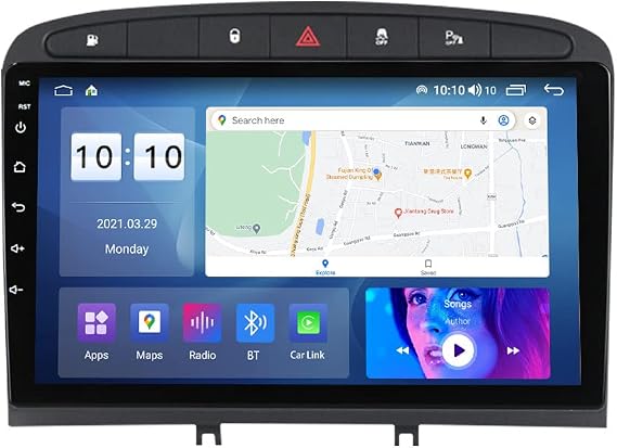 Android 11 Car Stereo for 2010-2016 PEUGEOT 308 408 with GPS Navigation Head Unit Touch Screen Built Carplay Android Auto Support WiFi Steering Wheel Control USB Bluetooth Mirror Link