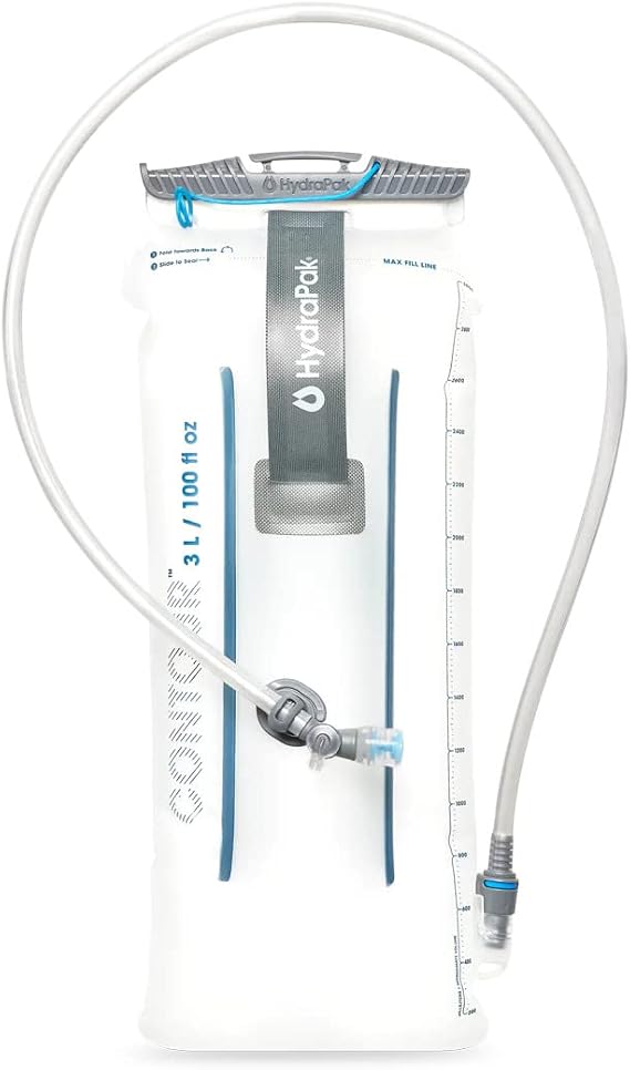 HydraPak Contour (1.5L, 2L, or 3L Hydration Reservoir) - Low-Profile Water Bladder, Fits Most Hydration Packs – High-Flow Bite Valve, Leak Proof, Fully Reversible