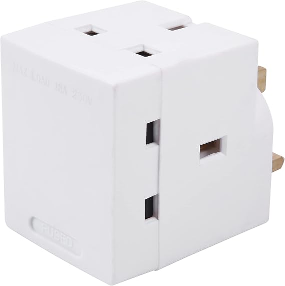PRO-ELEC PELB1974 3 Way Socket Adapter, 13Amp, White
