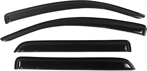 Fit 2008-2022 Toyota Sequoia Slim Style Acrylic Smoke Tinted Window Visors | IKON MOTORSPORTS, Dark Smoke, Car Rain Sun Window Shade, Guard Visor, 2009 2010 2011 2012 2013 2014 2015 2016 2017 2018 2019