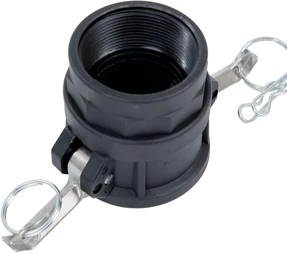2 pcs Polypropylene Camlock Fittings (2"Type D) Standard Camlock Fitting, Female Coupler x Female Thread Cam lock Fittings With Camlock Gasket Inside (2")
