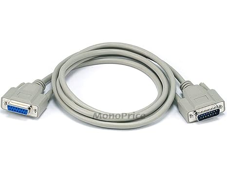 Monoprice 6ft DB15 M/F 1:1 Molded Cable - Beige