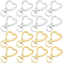 OIIKI Heart Shape Keychain Clip, Heart Carabiner Spring Snap Hook, Cute Lobster Clasp for Keys, Bags