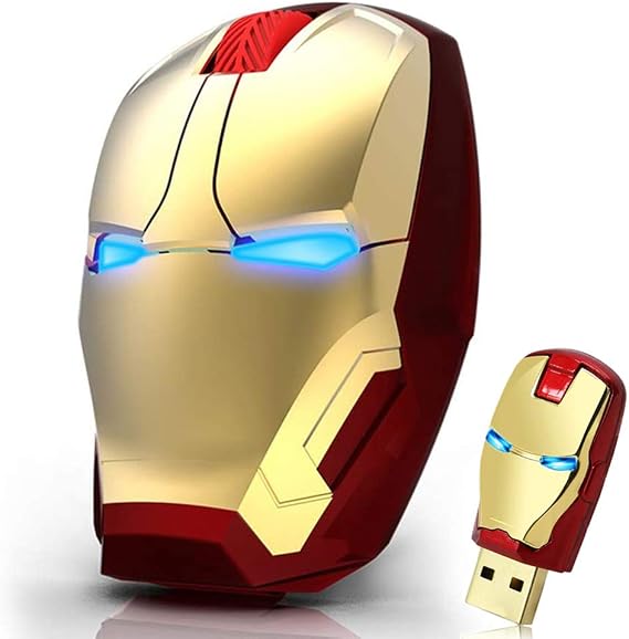 Cool Wireless Mouse, 2.4 G Portable Ergonomic Optical Wireless Mouse with USB Receiver | for Notebook PC Laptop Computer MacBook | with 8G USB Flash Drive | 3 Adjustment Levels