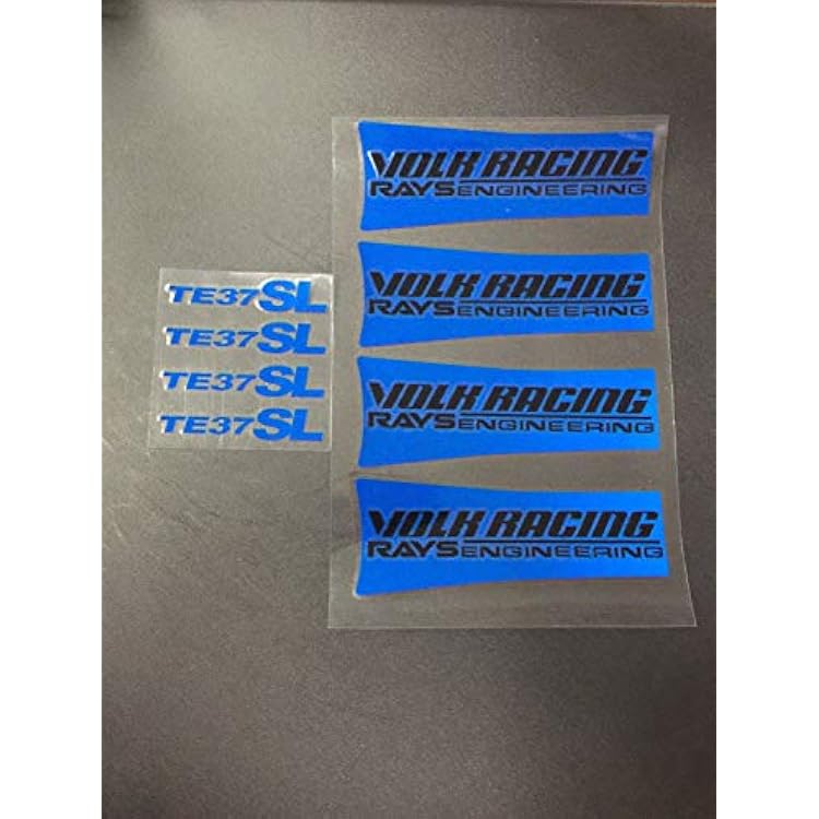 JDM Reflective Rays Volk Racing TE37SL Wheel Sticker Decal Blue Black Letter