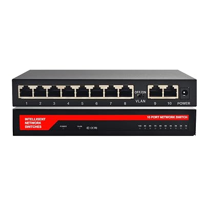 KuWFi Gigabit Ethernet Network Switch 101001000Mbps 10 Port RJ45 LAN Hub Desktop Fast Ethernet Switch for Office Dormitories Home