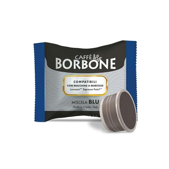 Caffe Borbone Compatible Lavazza Espresso Point 100 Coffee Pods, Blue Blend with Refined Taste, Powerful Character and Intense Aroma, Roasted and Freshly Packaged in Italy