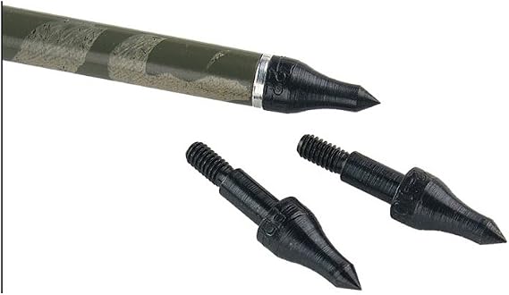 Allen Company Archery Bullet Points - Soft Arrow Tips for Target Practice - Screw-On Design - Reduces Wear and Tear on Targets - Multiple Sizes/Grain - 12-Pack - Black