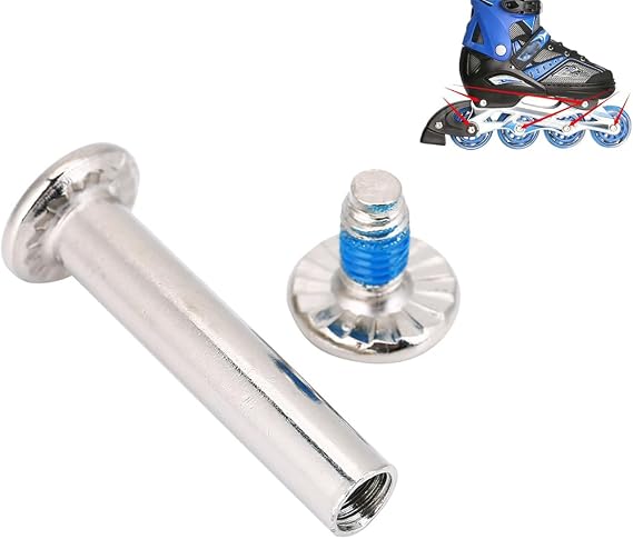 10Pcs Skate Replacement Skating Screws, Fittings Inline Skates Wheel Axles Hardware Screw for Wheels Boys Shaft, Replacement,Skating Kit Repairing Changing(Inseam36mm)