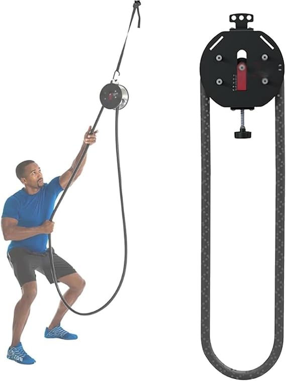 Pulley Cable Machine System, Adjustable Fitness Rope for Home Gym, Endless Rope Trainer for Grip, Arms, Back, Body Coordination Exercises