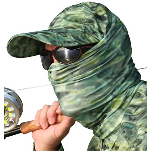 Aqua Design Fishing Hunting Masks Neck Gaiter: Men and Youth UPF 50 Sun Mask Protection: Camo Face Cover Balaclava Bandana
