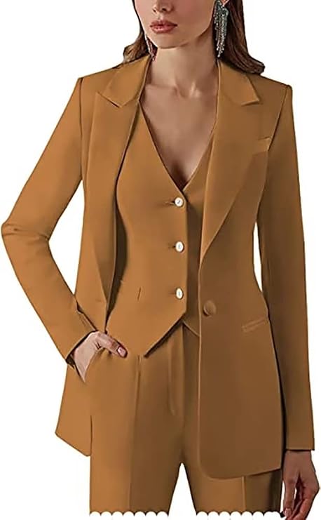 Women's 3 Pieces Pant Suits Set Wedding Tuxedos Party Wear Suits Business Suit Set for Work
