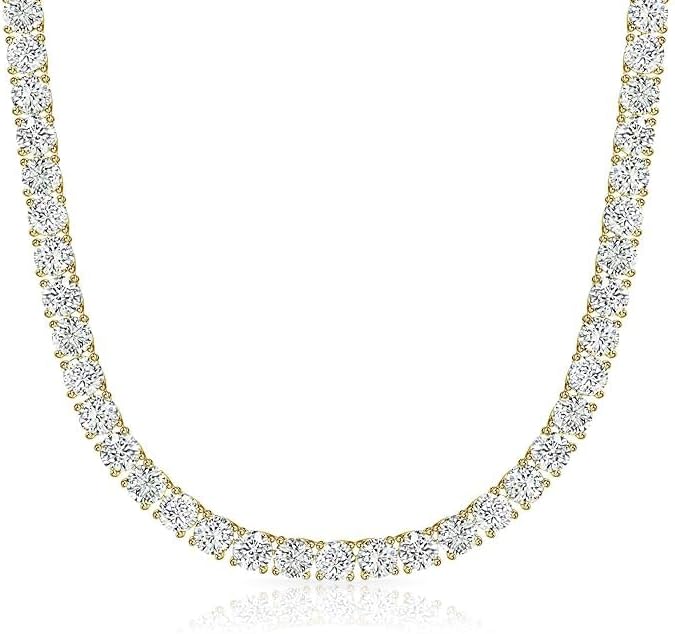 Michooyel Tennis Necklace for Women Tennis Chain Women Iced Out Necklace Prong-Setting 5A Cubic Zirconia Stones Fashion Jewelry 3mm 4mm 5mm 6mm, 16,18,20,22,24 Inches