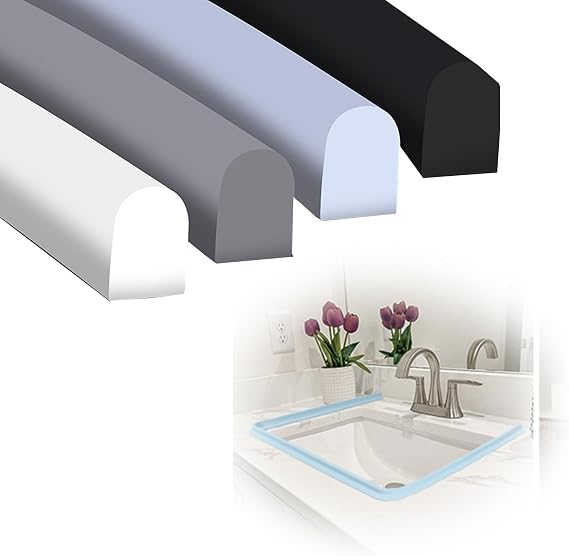 Shower Threshold Water Dam,Shower Water Splash Guard Collapsible Self-Adhesive Shower Barrier Bath Water Stopper for Wet and Dry SeparationSize:2.6m102.4inch,Color:Black