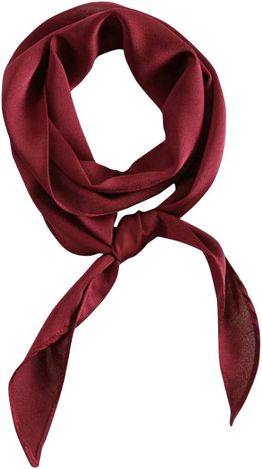 GERINLY Solid Color Long Neck Scarf for Purse Skinny Head Scarf Neckerchief