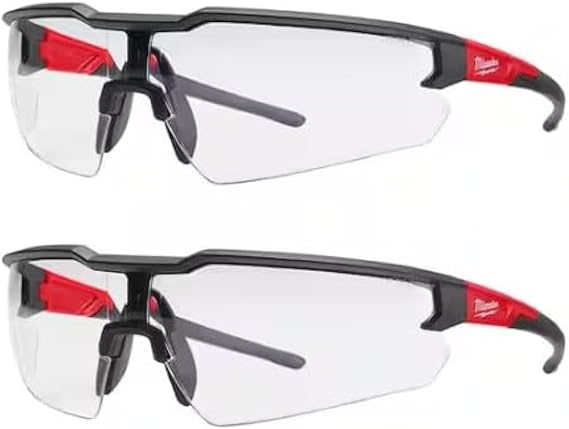 Milwaukee Anti-Fog Safety Glasses Clear Lens Black/Red Frame 2 pc. - Case of 2