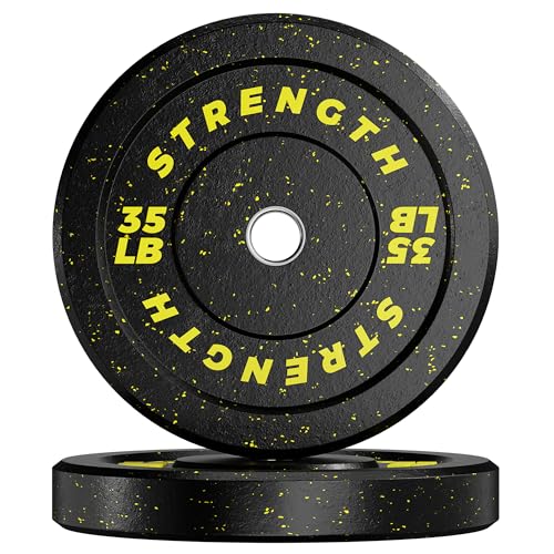 GIKPAL Bumper Plates, Olympic Weight Plates Set 2-inch Rubber Weights for Barbell, 2x35 plate