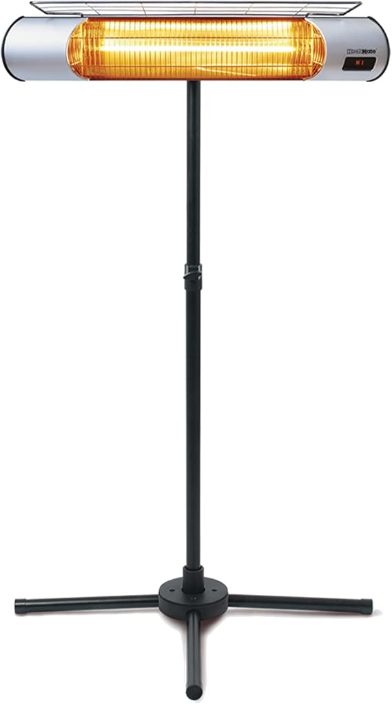 Sengoku HeatMate Graphite Outdoor Patio Heater with Remote, 1000W, Silver