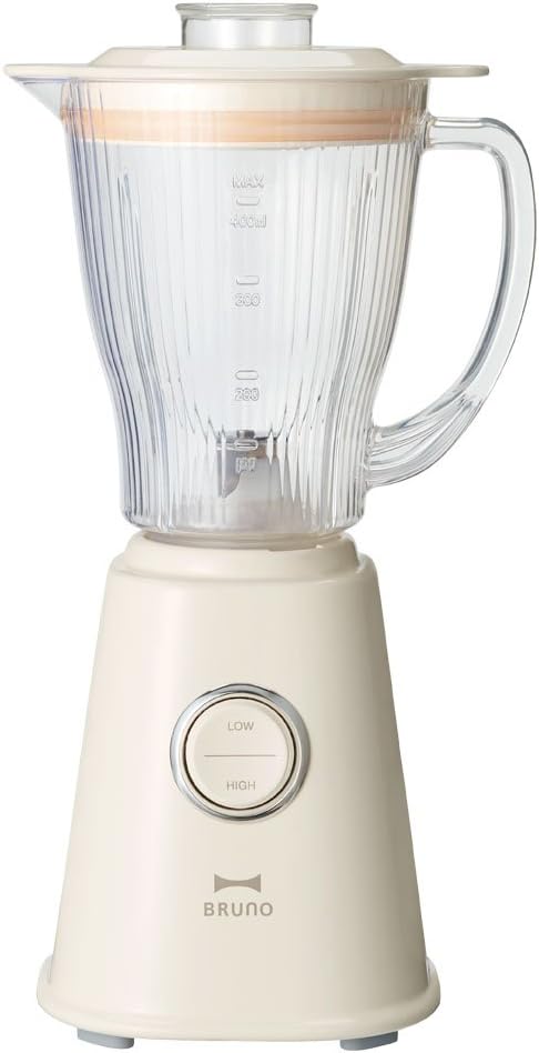 Bruno BOE023-IV Blender, Even Breaks Ice, Smoothies, Compact, 13.5 fl oz 400 ml, Stylish, Ivory
