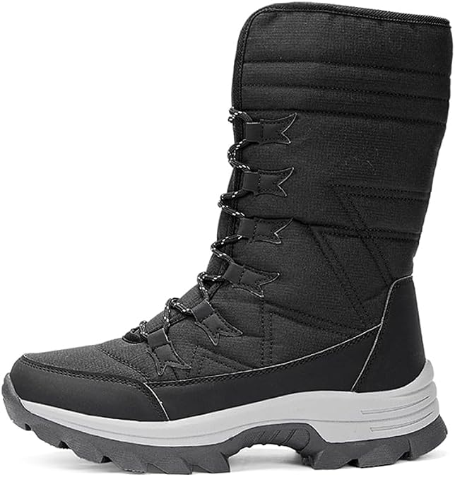 Snow Boots For Men Winter Shoes Men's Work Warm Mens Leather Boot High Top Man Shoe Warm Black Brown Size