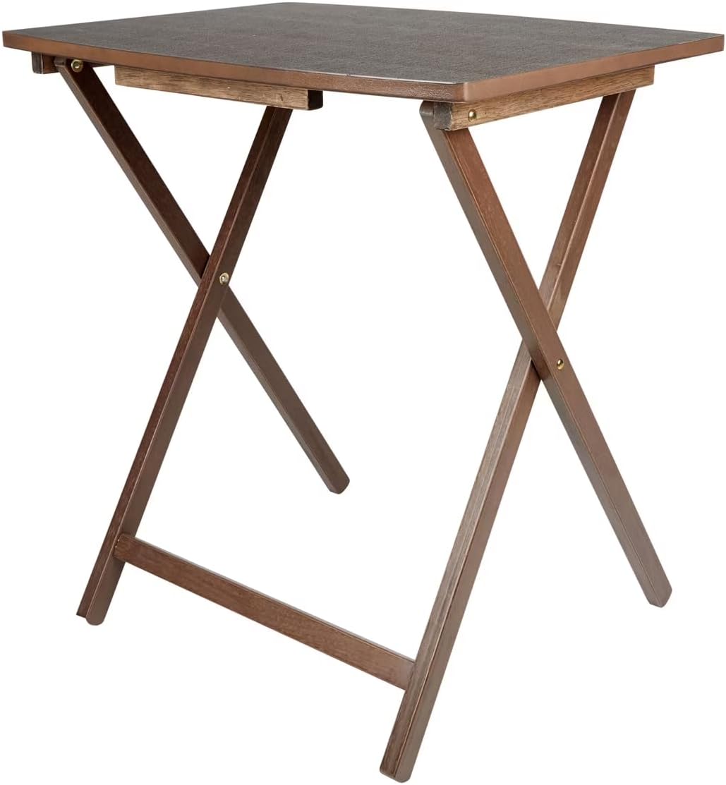 Folding Table L 19 x W 15 x H 26 inches TV Tray Half Portable Laptop Table for IndoorOutdoor Events Espresso