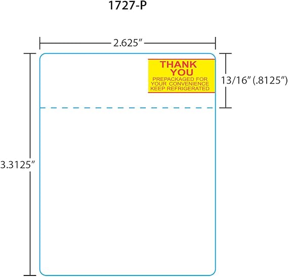 Toledo Printer Labels 1727-P for 325/8460/UCST et 3.3, Red/Yellow, 30 Rolls, 375 Labels per Roll