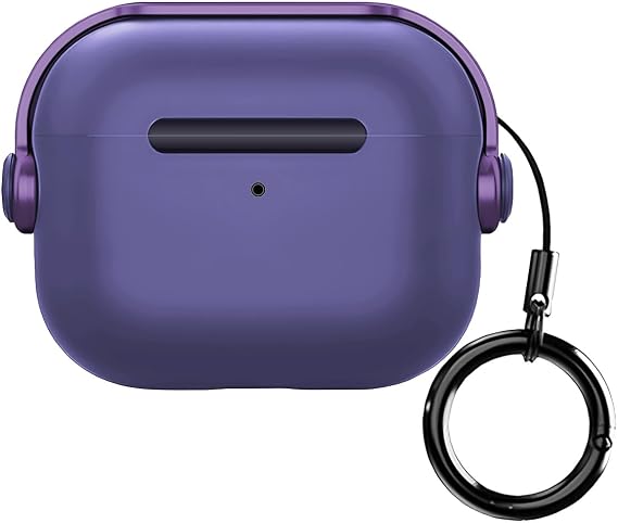 BUFF LABS Airpods Pro/Pro 2 DjPods Sert Malzemeli Kilitli Kapak Askı Aparatlı Airpods Pro/Pro 2 Uyumlu Kılıf (Mor - Mor)